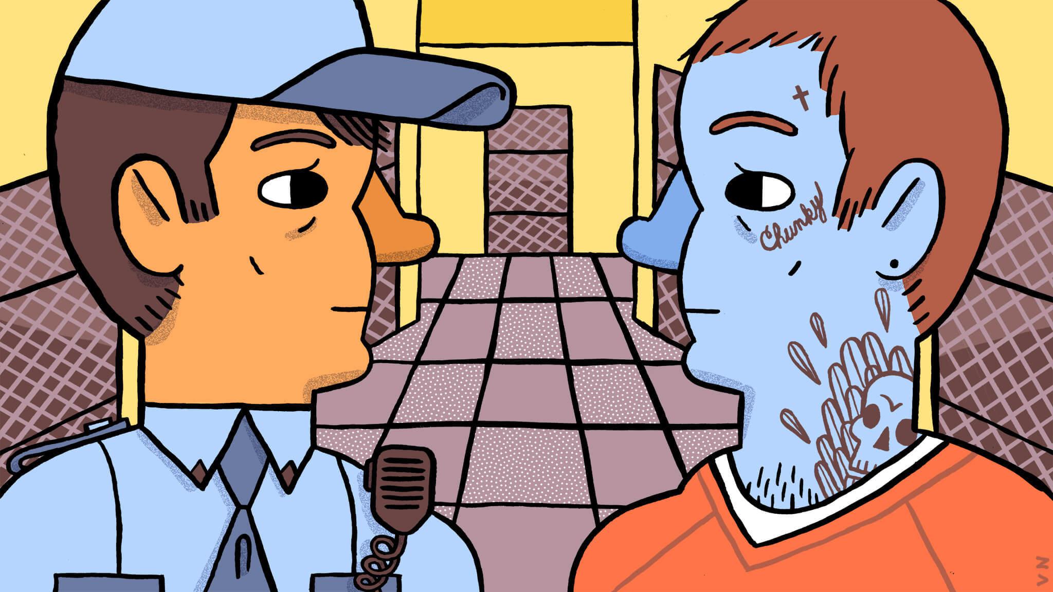 Deputy and inmate face to face